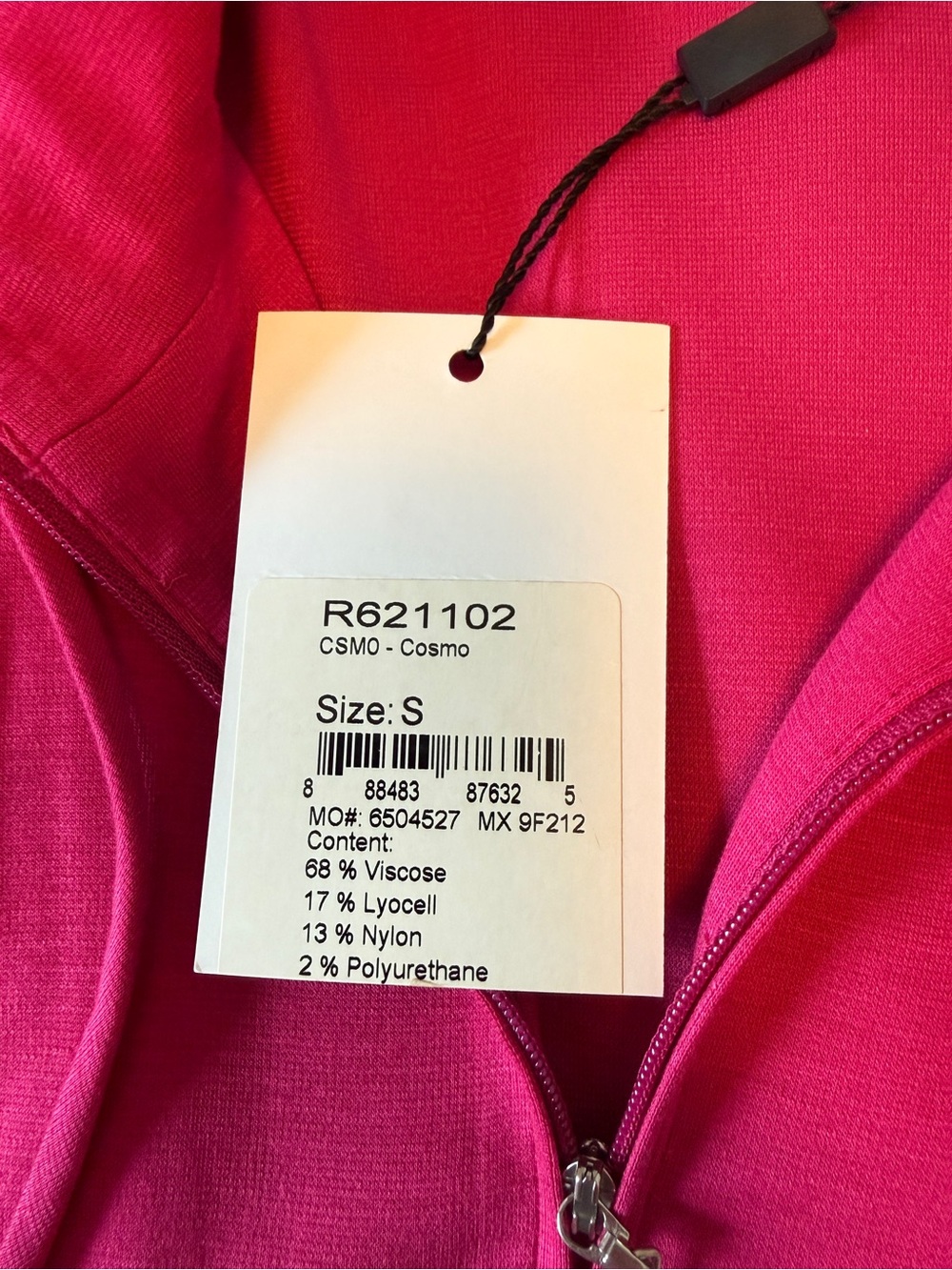 New with tags, St. John Hot Pink Full Zip with front waist tie - Picture 7 of 7